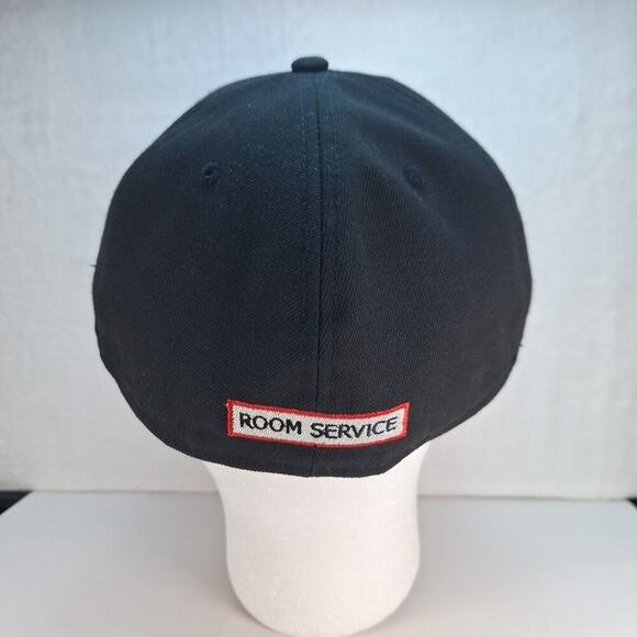 New Era 59Fifty Room Service Hat Cap Size 7 3/4 Fitted Black Red Embroidered - Picture 4 of 7